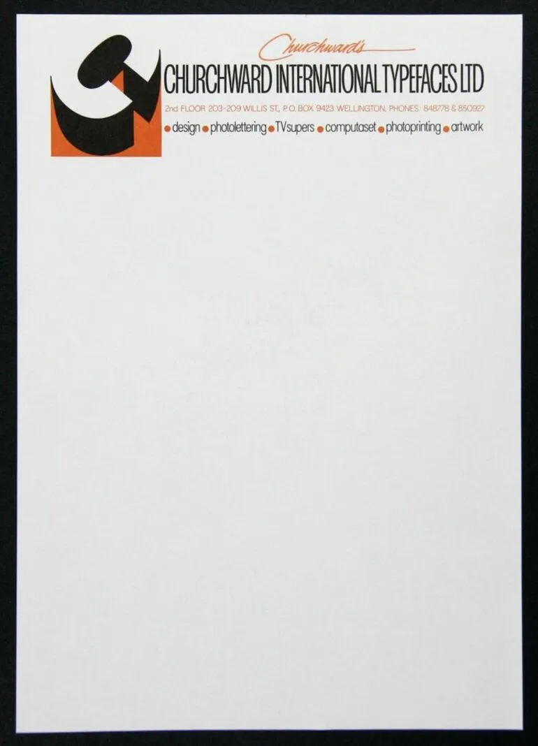 Image: Churchward International Typefaces Letterhead Paper