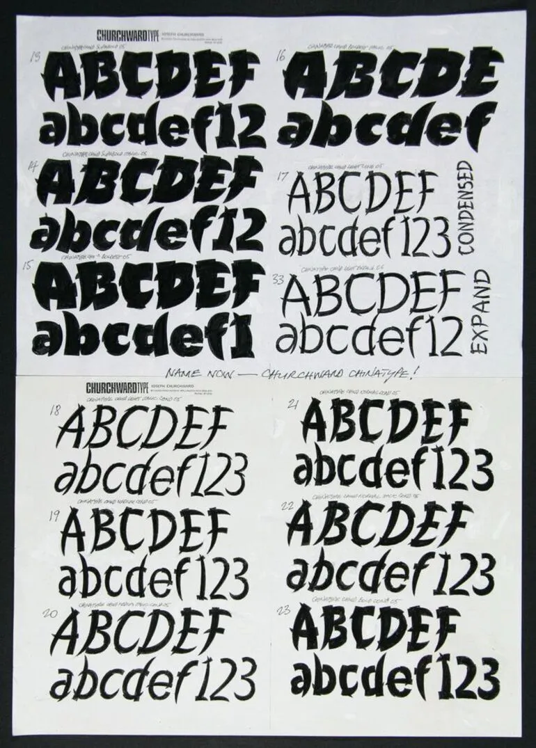 Image: Churchward Chinatype typefaces