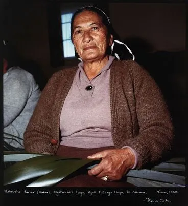 Image: Matewehe Turner (Baker), Ngāti Rāhiri hapū, Ngāti Mutunga hapū, Te Ātiawa. From the portfolio: Ngā Whaea o te Moana - Taranaki, 1982