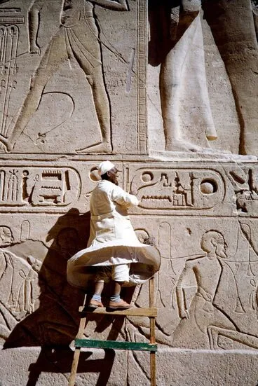 Image: Rebuilding temples at Abu Simbel after they were removed from areas flooded by the construction of the Aswan Dam, Egypt. From a series on ancient Egypt for ‘Life’
