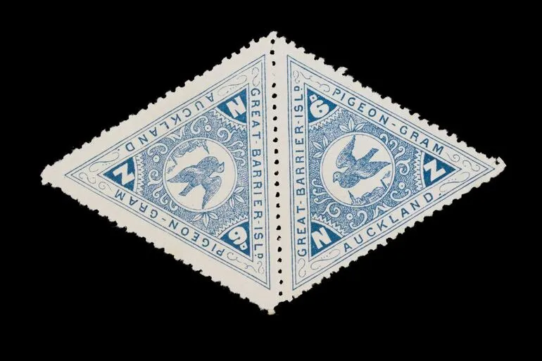 Image: Great Barrier Pigeongram Agency six penny stamp