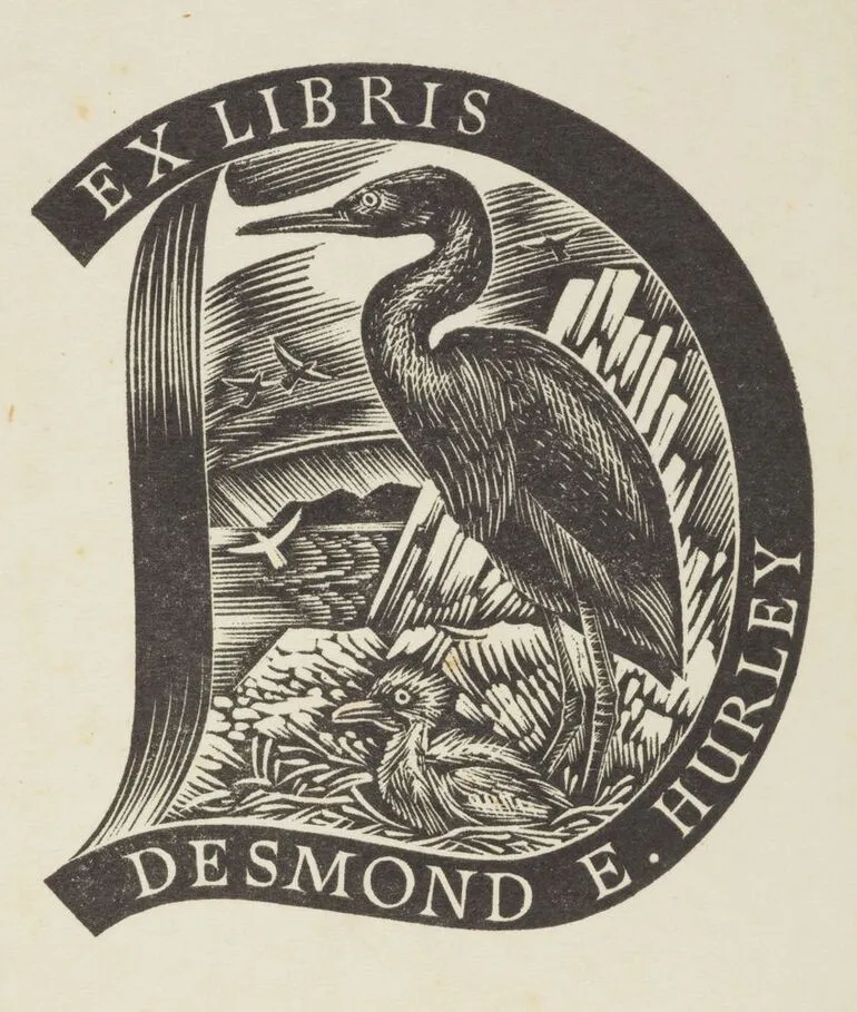 Image: Bookplate: Ex libris Desmond E. Hurley.