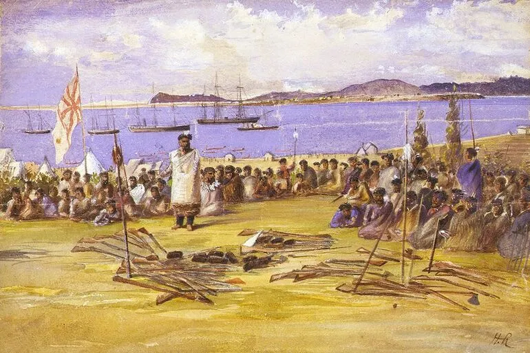 Image: Surrender of the Ngaiterangi after Te Ranga