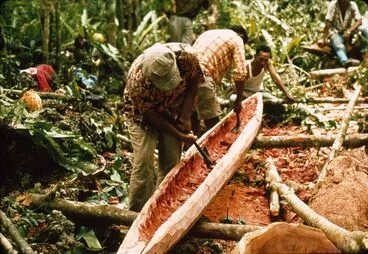 Image: Canoe Making in Niue