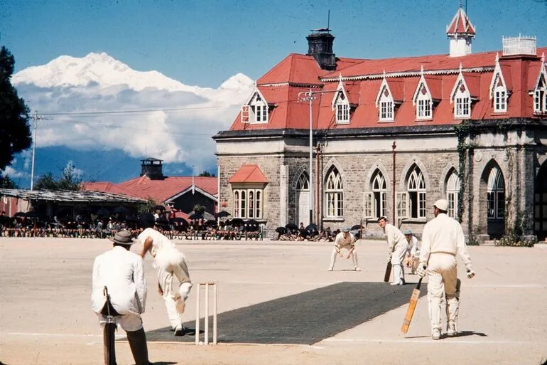 Image: Cricket match at a boys' boarding school, Darjeeling, India. From a series on the British in India for the ‘Sunday Times’