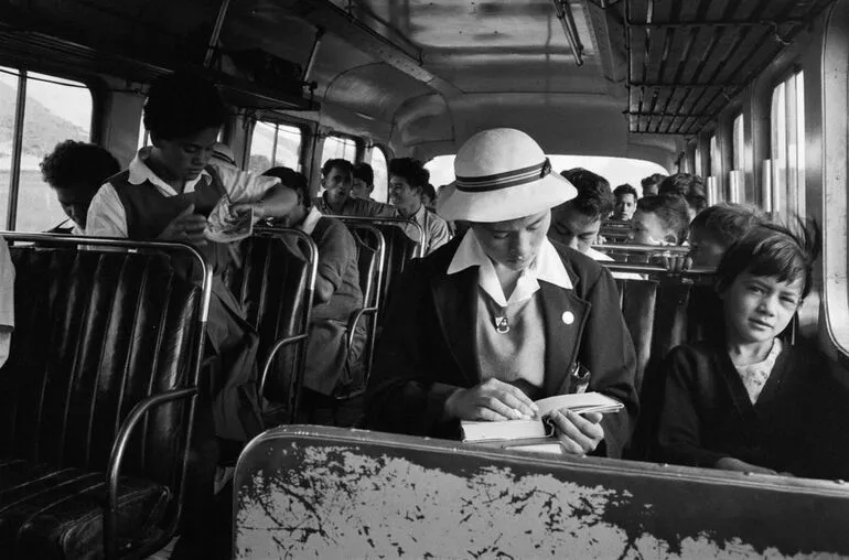 Image: Group riding on bus