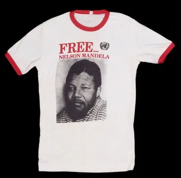 Image: T-shirt, 'Free...Nelson Mandela'