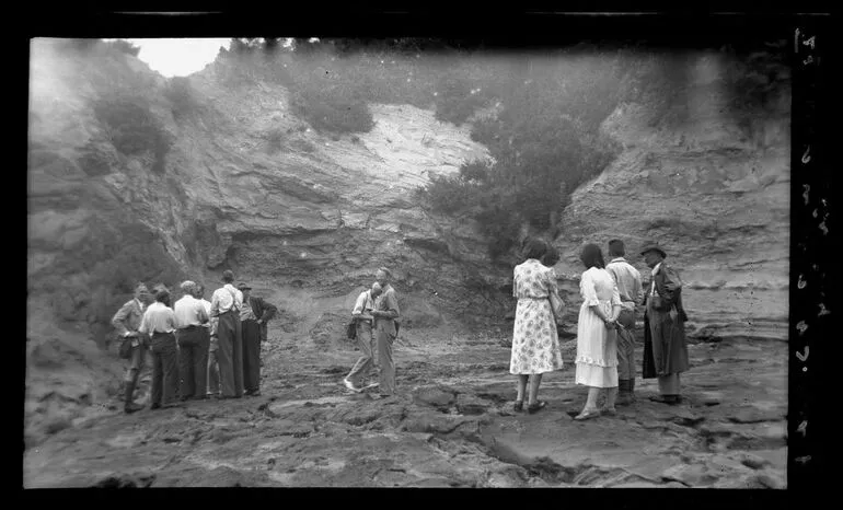 Image: Recess in cliffs at south end of Castor Bay