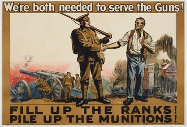 Image: Poster, 'We're both needed to serve the Guns!'