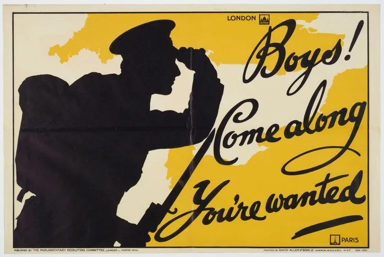 Image: Poster, 'Boys! Come along You're wanted'