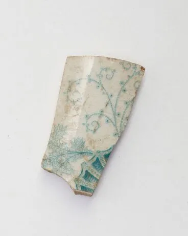 Image: Fragment of china with blue/green design