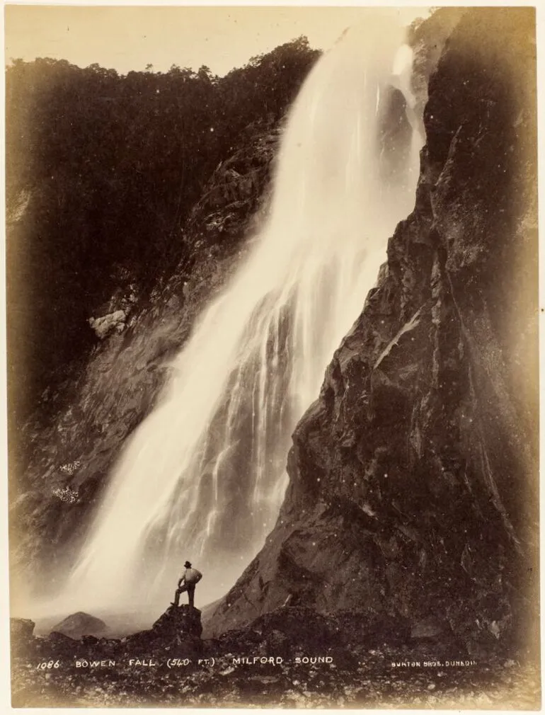 Image: Bowen Fall (540 feet) - Milford Sound. From the album: N.Z. Scenery