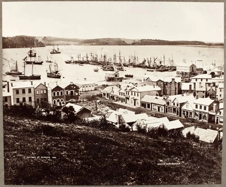 Image: Rattray Street, Dunedin, 1862. From the album: Early Dunedin, Meluish - Burton - Muir & Moodie