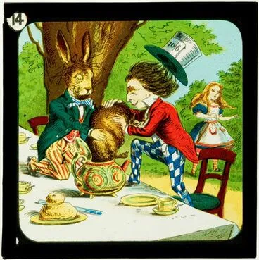 Image: Alice in Wonderland (Part 2), Mad tea party: she saw them trying to put the Dormouse