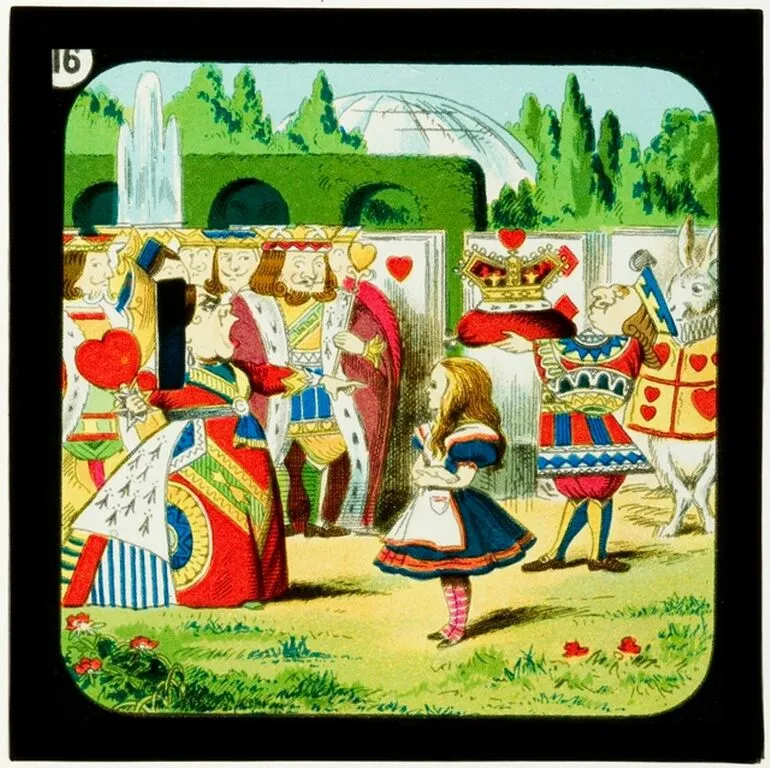 Image: Alice in Wonderland (Part 2), Mad tea party: Alice face to face with the Queen of Hearts