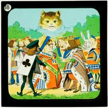 Image: Alice in Wonderland (Part 3), who stole the tarts: only the Cat's head appeared
