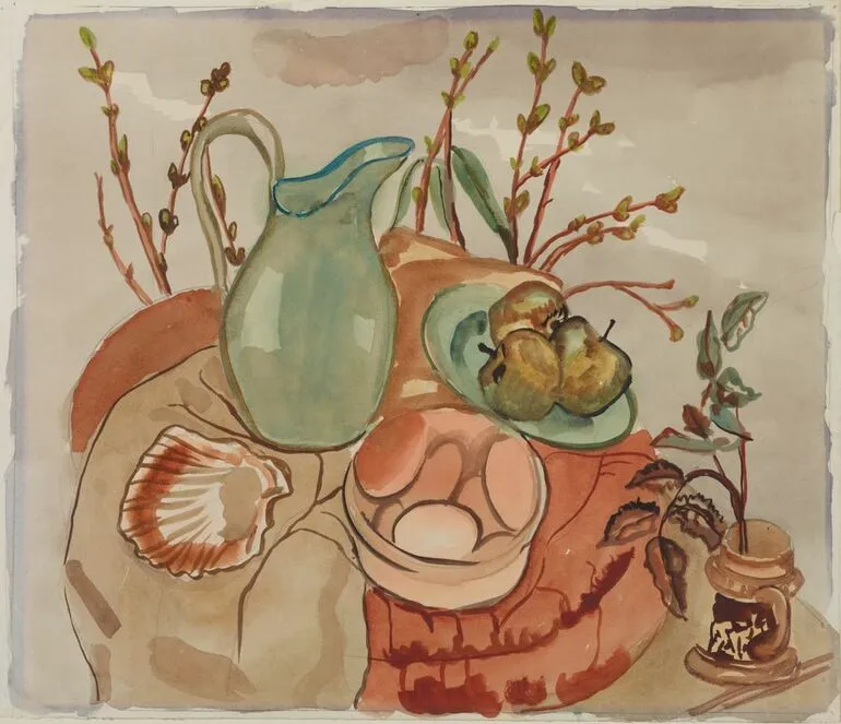 Image: Still life with eggs and willow