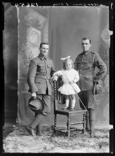 Image: Francis Harold Morgan, Edmund Guthrie Morgan and their niece, Joyce Vida Morgan