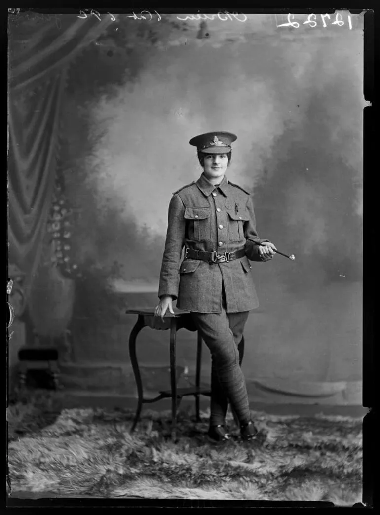 Image: Kathleen Veronica O'Brien, wearing a soldier's uniform