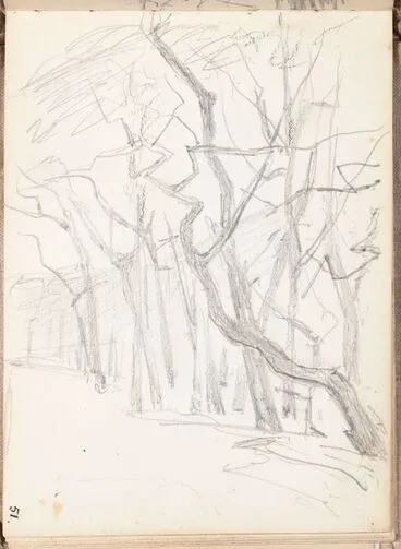 Image: Landscape sketch of trees. From: A Marken sketchbook.