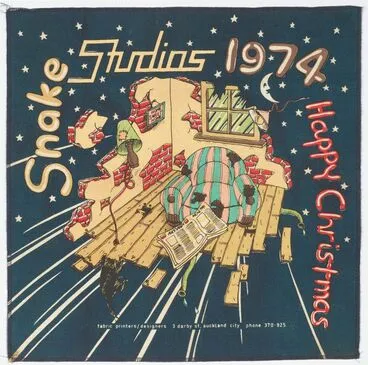 Image: Snake Studios 1974 Happy Christmas handkerchief