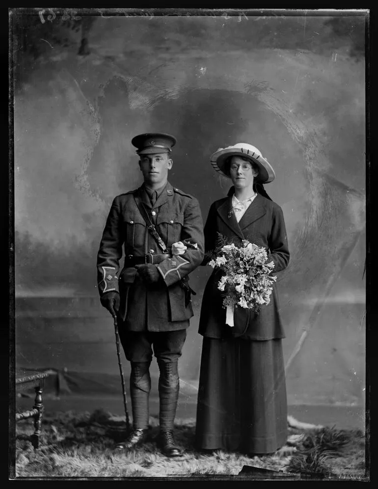 Image: Wedding portrait of Edmund Colin Nigel Robinson and Mary Read