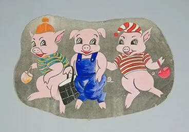 Image: Educational display (dental health) - three pigs