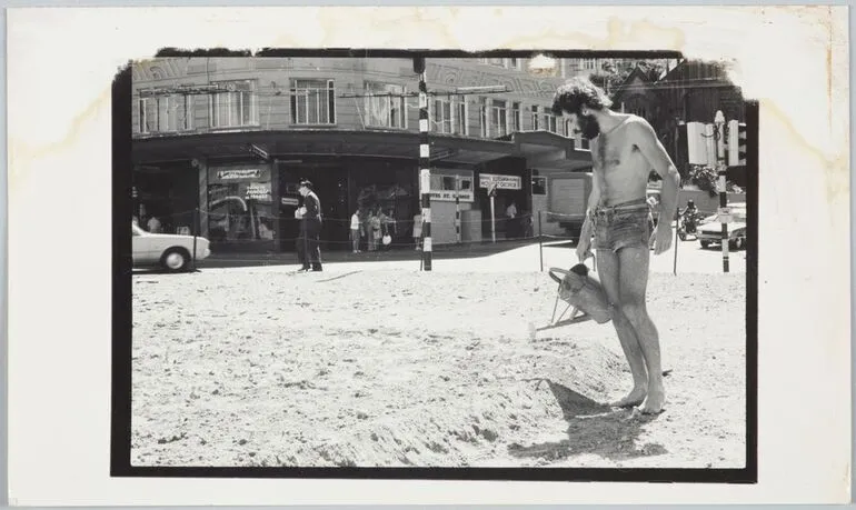 Image: Hugh Walton watering the cabbage patch