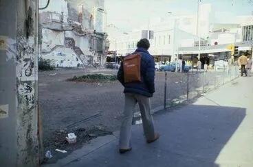 Image: Man walking past cabbage patch site