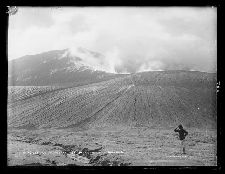 Image: Looking up Mount Tarawera, after eruption June 10 1886