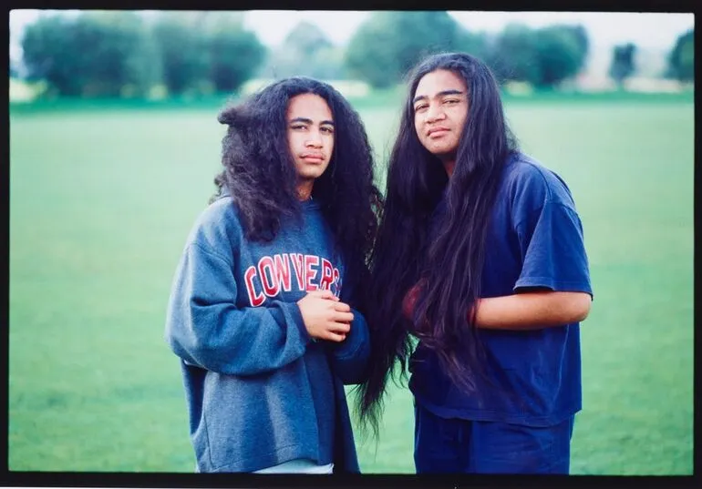 Image: Niuean haircutting ceremony, Auckland. Tagamaka Talagi and Alfie Talagi before their hair cutting ceremony