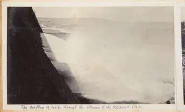 Image: The outflow of water through the sluices of the Assouan Dam. From the album: Photograph album of Major J.M. Rose, 1st NZEF