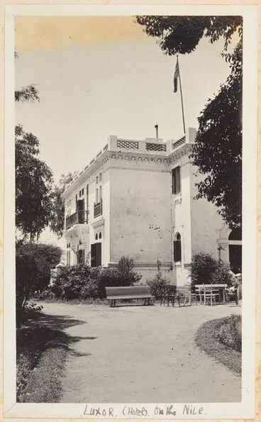 Image: Luxor (Hotel), on the Nile. From the album: Photograph album of Major J.M. Rose, 1st NZEF
