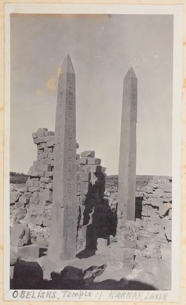 Image: Obelisks, Temple of Karnak, Luxor. From the album: Photograph album of Major J.M. Rose, 1st NZEF