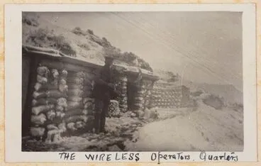 Image: The wireless operator's quarters. From the album: Photograph album of Major J.M. Rose, 1st NZEF