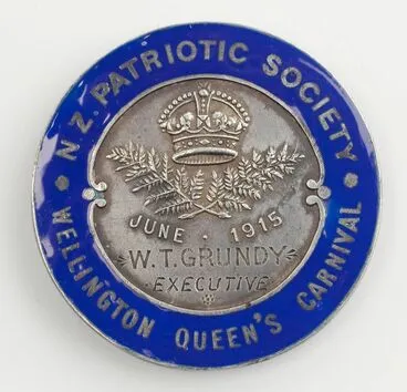 Image: N.Z. Patriotic Society Wellington Queen's Carnival Medal, 1915