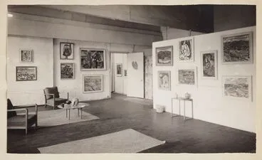 Image: The Gallery of Helen Hitchings: collection of New Zealand Contemporary Paintings for Exhibition in England and France. Private view, 7 May, 1951