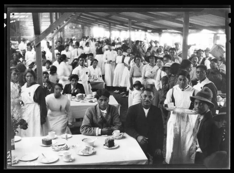 Image: Untitled [Scene from the New Zealand (Māori) Pioneer Battalion 'Hui Aroha', Gisborne]