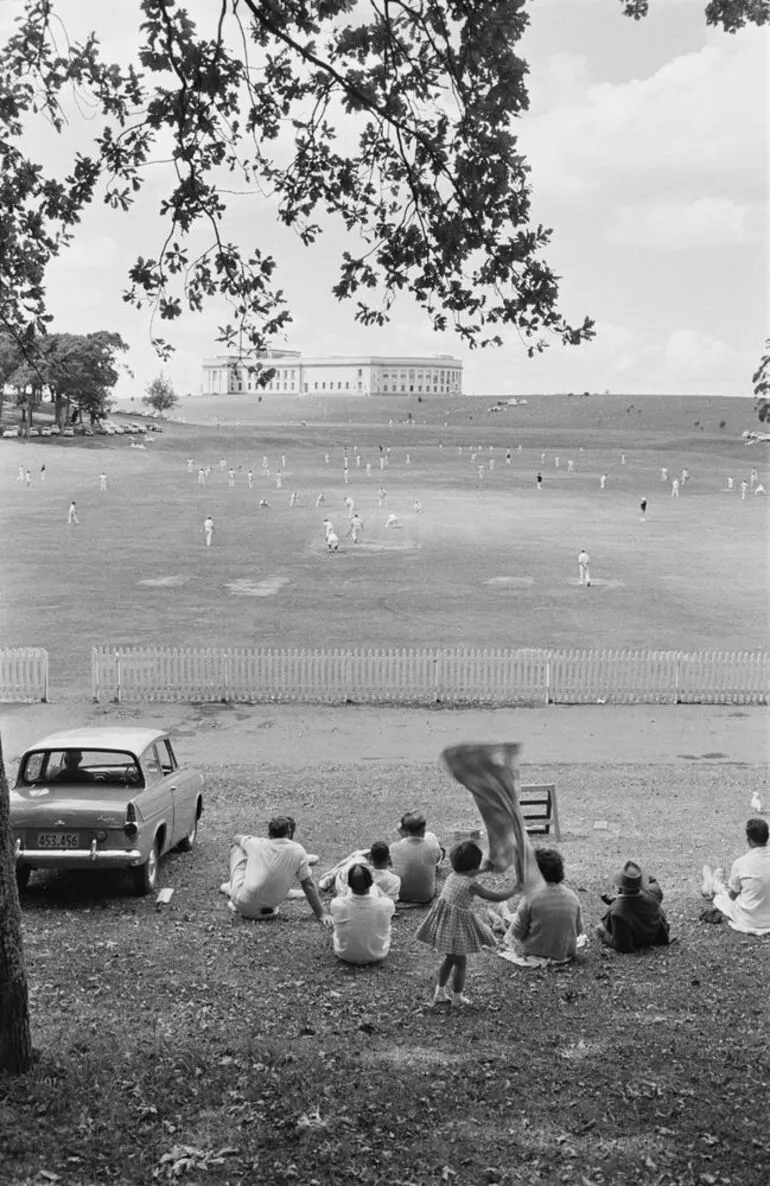 Image: Cricket match on Auckland's Domain