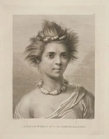 Image: A Young Woman of the Sandwich Islands. Plate 63. From the book: Folio of Plates to Captain Cook's Voyages