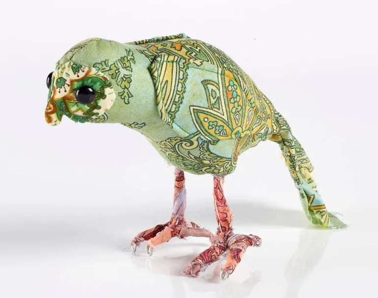 Image: 'Little Robbie' kākāpō soft sculpture