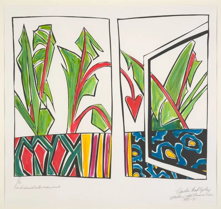Image: Window with banana trees