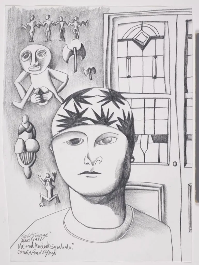 Image: Self Image March 1981. Me and Ancient Symbols