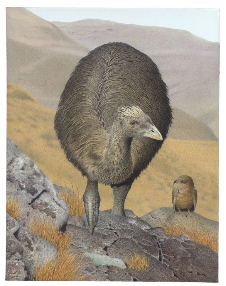 Image: Crested Moa. Pachyornis australis. From the series: Extinct Birds of New Zealand.