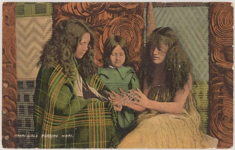 Image: Maori girls playing whai