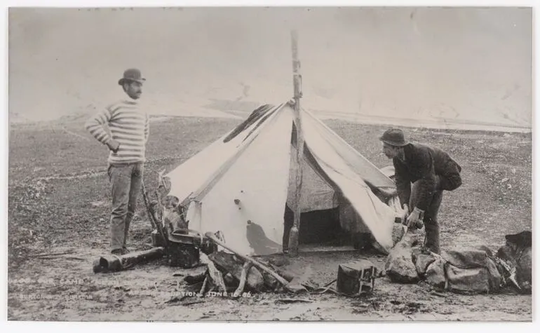 Image: 'Our Camp', near Te Ariki, after eruption June 10 '86