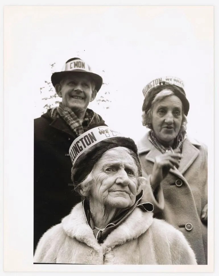 Image: Spectators at a rugby pre-game procession, Wellington. From the series: Notes on the country I live in