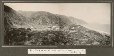 Image: The Paekakariki coastline looking south, 21 November 1907. From the album: Family photographs [1907-1909]
