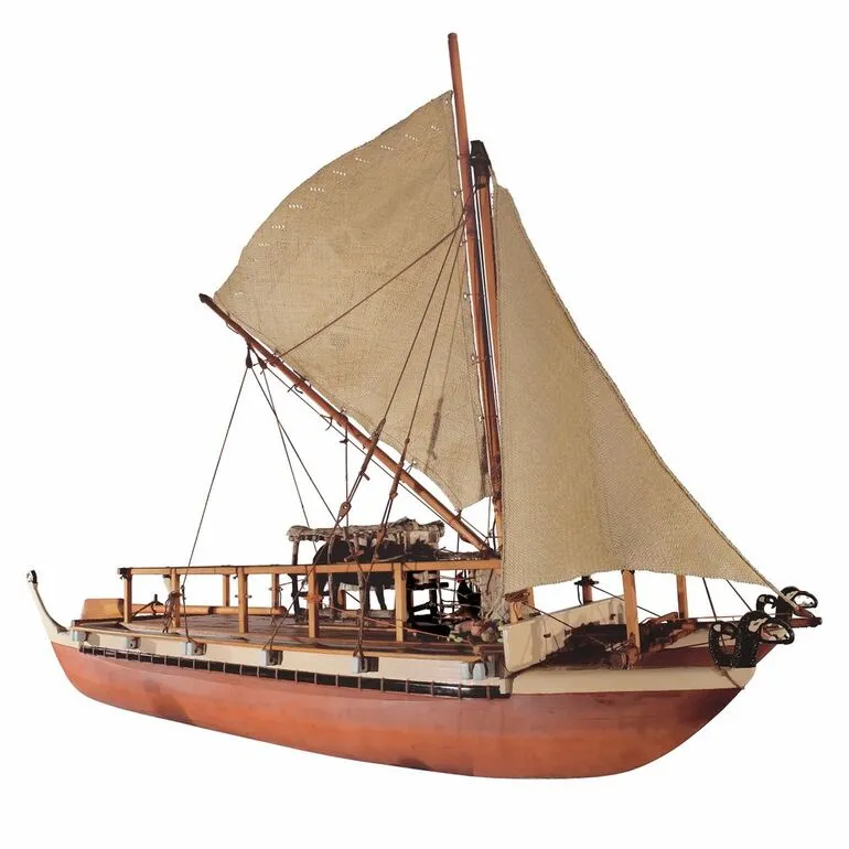 Image: Waka hourua 'Te Aurere Iti' (model voyaging canoe)