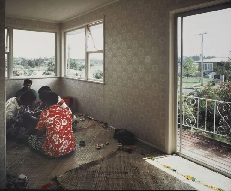 Image: 27.2.1982. Te Atatu South, west Auckland. Tattooing Seoseo Tuigamala. Tufuga tatatau: Su'a Tavui Pasina Iosefo Ah Ken